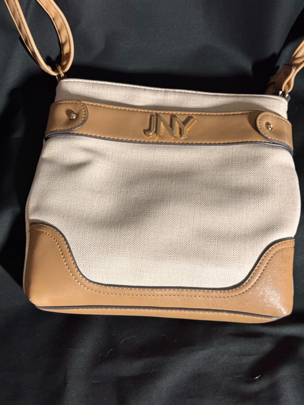 Jones New York Cream and Tan Crossbody Bag